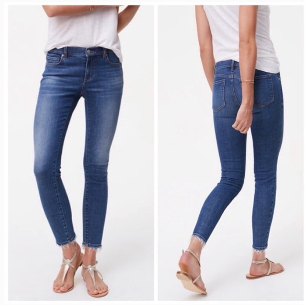 Loft Modern Skinny Ankle Raw Hem Jeans size 0